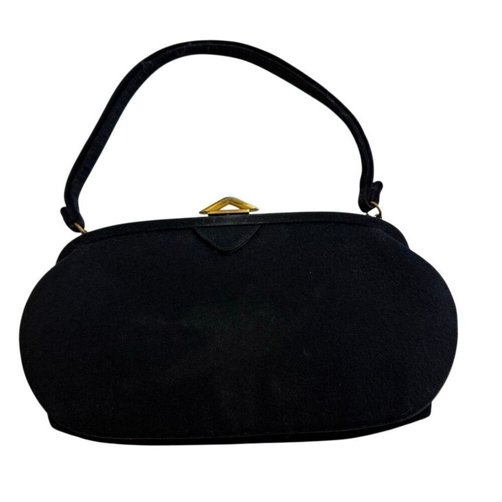 Vintage 40’s Frank Werner California Black Wool Purse W/Accessories Classic